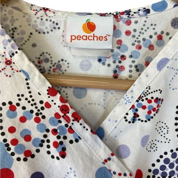 Bundle of 2 Peaches Scrub Tops. No size tag. See measurements for fit. - Picture 3 of 6